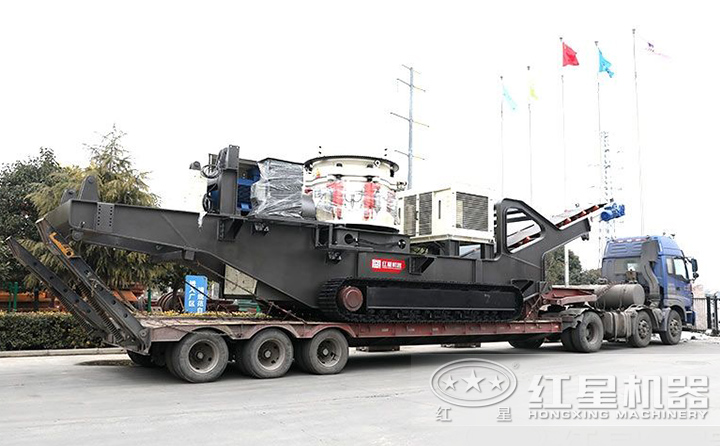 履帶移動(dòng)建筑垃圾圓錐破+篩分一體機(jī)