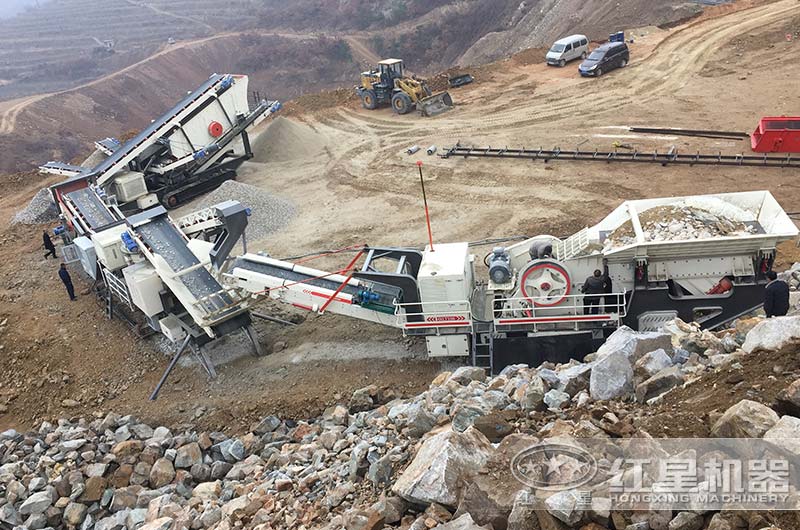 紅星移動碎石子機作業現場圖片 紅星移動碎石子機作業現場圖片