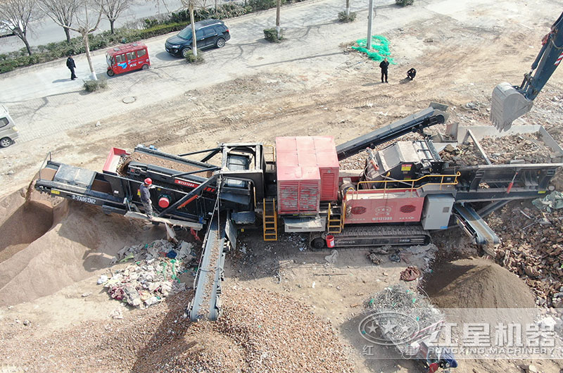 山東濟南建筑垃圾破碎現場