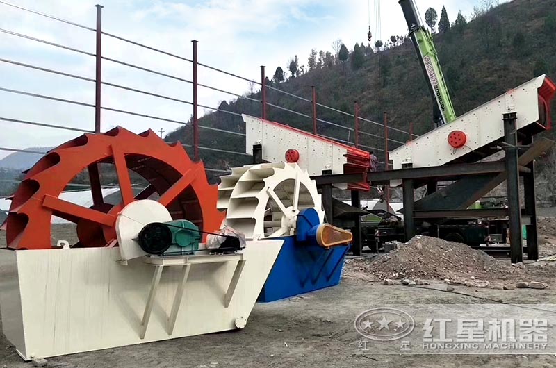 石子廠洗沙設備安裝中 石子廠洗沙設備安裝中