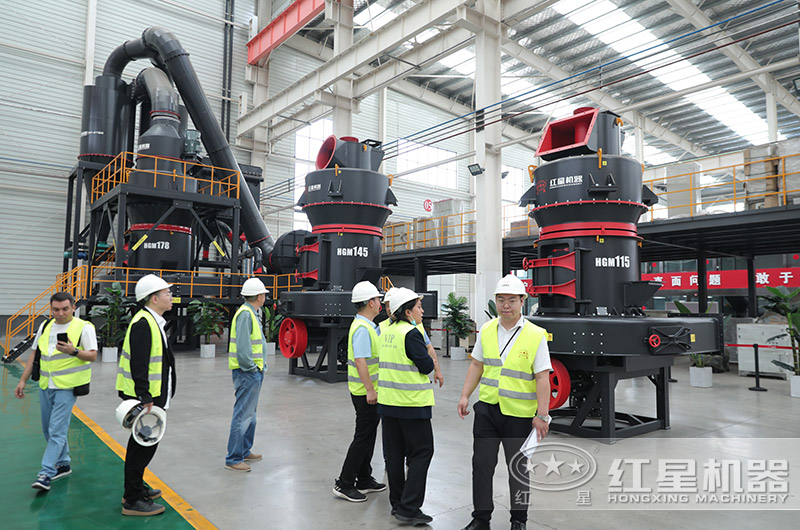 客戶來廠考察雷蒙磨粉機(jī)設(shè)備